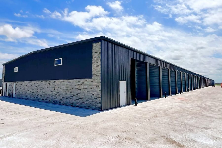 Modern storage facility with multiple unit doors in Waukee, IA