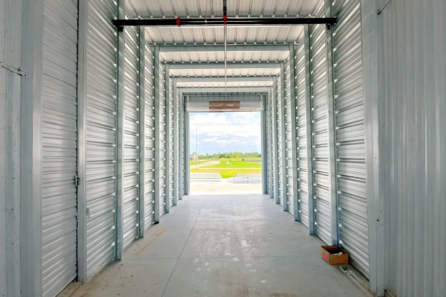 Inside a clean, well-lit storage unit at XL Storage Co in Waukee, IA